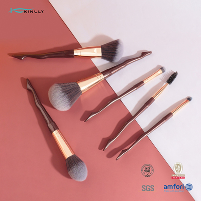 Profesional 6 PCS Plastik Makeup Brush Set Rambut Sintetis Untuk Blush Foundation Eye Shadow