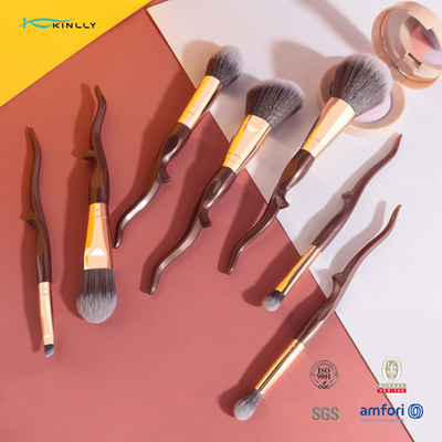 Disesuaikan OEM 7pcs Makeup Brush Kit Vegan Eyeshadow Foundation Kosmetik Brush Set