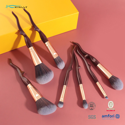 Disesuaikan OEM 7pcs Makeup Brush Kit Vegan Eyeshadow Foundation Kosmetik Brush Set