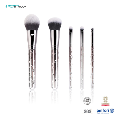Travel 5 Piece Makeup Brush Set Pegangan Plastik Untuk Bedak Foundation Concealer Eye Shadow