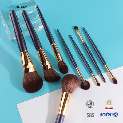 OEM 8PCS Kosmetik Makeup Brush Set Perjalanan Profesional Ramah Lingkungan Dengan Gagang Kayu