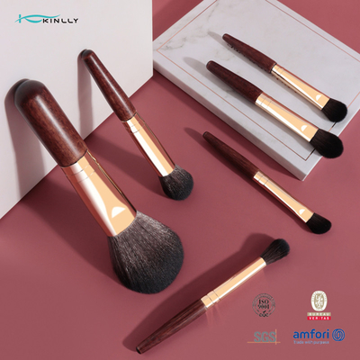 8PCS Makeup Gift Brush Set Kosmetik Dengan Rambut Sintetis Rose Gold Ferrule
