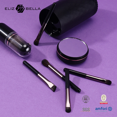 6 bagian sikat make-up dengan pemegang sikat rambut sintetis dan aluminium ferrule OEM
