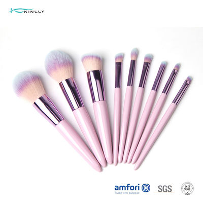 BSCI 9pcs OEM Pink Makeup Brush Set Untuk Concealer