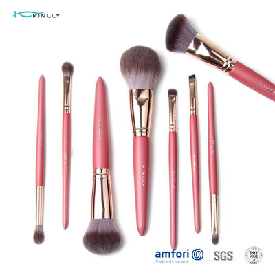 8 pcs Aluminium Ferrule Rose Gold Makeup Brush Set