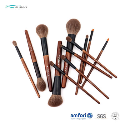 Polybag 12PCS Alu Tube Wooden Handle Makeup Brushes