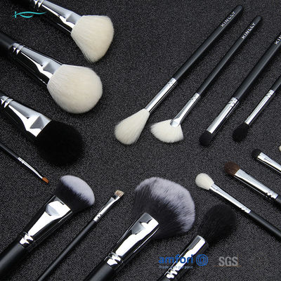Black 20pcs Cooper Ferrules Makeup Set Dengan Kuas