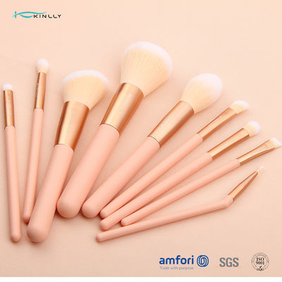9 pcs Pegangan Plastik Orange Makeup Brush Set Dengan Polybag