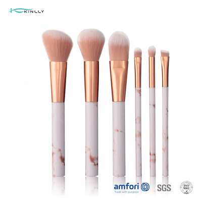 Kinlly 6pcs Plastic Handle Travel Makeup Brush Set untuk Kosmetik