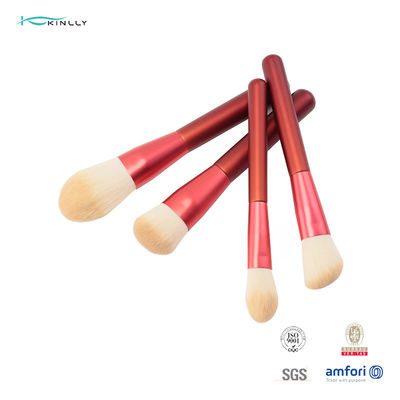 OEM 12PCS Aluminium Ferrule Full Makeup Brush Set Dengan Pegangan Merah