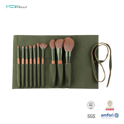 Rambut Sintetis OEM 10pcs Makeup Brush Gift Set Dengan Cometic Pouch