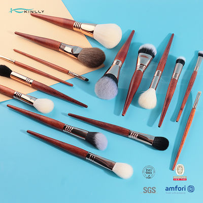 29 Pieces Brass Ferrule Kosmetik Makeup Brush Set Gagang Kayu