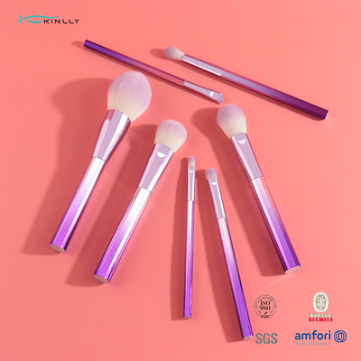 Set Kuas Makeup Perjalanan Serat Sintetis Premium 6pcs Smooth Touch Lint Free