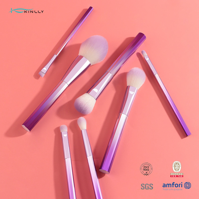 Set Kuas Makeup Perjalanan Serat Sintetis Premium 6pcs Smooth Touch Lint Free