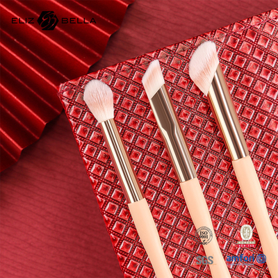 5pcs Harga Pabrik Custom Logo 100% Rambut Sintetis Vegan Wajah Mata Makeup Set Sikat,Tangan Kayu Dan Ferrule Aluminium