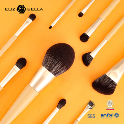 11 Piece Wooden Handle Beauty Makeup Brush Set Aluminium Ferrule Kosmetik Brushes,Sintetik Set Sikat Rambut