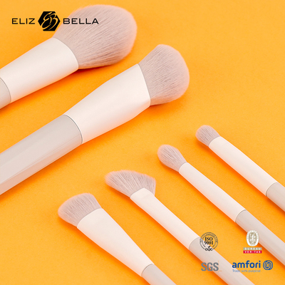 7pcs sikat make-up dengan rambut sintetis dan berdiri plastik pegangan aluminium ferrule, pesanan OEM selamat datang
