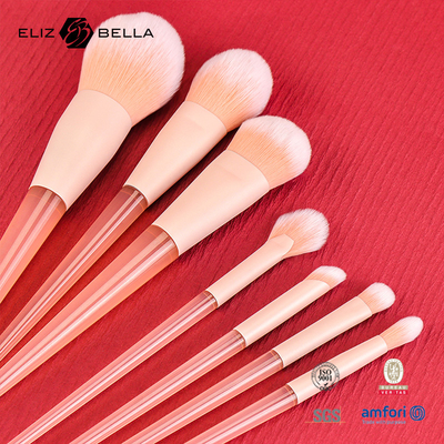 10pcs Pink Plastic Handle Travel Makeup Brush Set Dengan Rambut Sintetis, Beauty Need Makeup Tools Powder, Blush, Eyeshadow