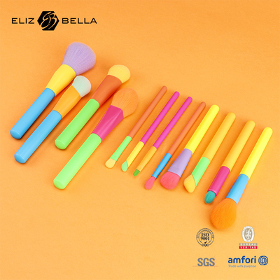 12pcs Plastic Handle Makeup Brush Set Untuk Foundation Powder Blush Eyeshadow Brushes, Nylon Hair Cosmetic Brush