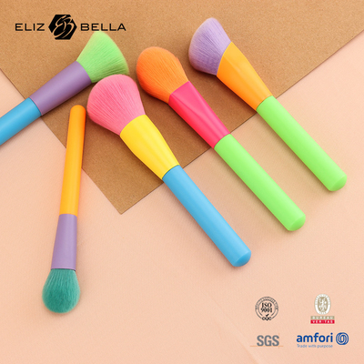 12pcs Berwarna Plastik Handle Dan Aluminium Ferrule Kecantikan Kosmetik Siapkan Sikat Sampel