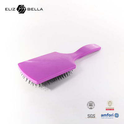 Custom Logo Ventilated Detangling Brush dengan sisir pijat dan desain gelombang melengkung untuk rumah