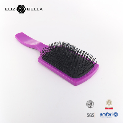 Custom Logo Ventilated Detangling Brush dengan sisir pijat dan desain gelombang melengkung untuk rumah