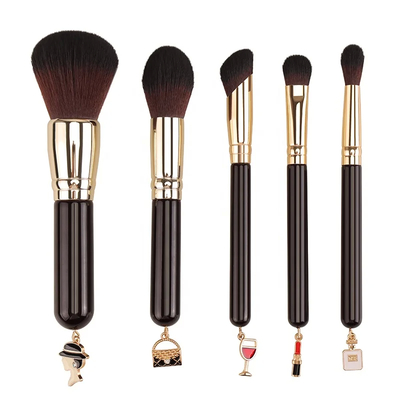 Set sikat make-up kosmetik yang disesuaikan Angular Blush, Flat Brush, Smudge Brush, Fan Brush Style