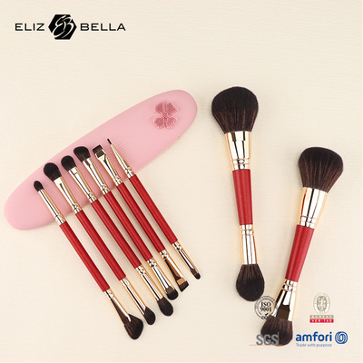 Private Logo Branding Option Makeup Brush Collection yang terbuat dari bahan aluminium ferrule