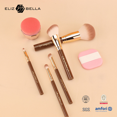 Set Sikat Makeup Perjalanan Digunakan Dengan Blusher, Concealer, Pensil alis, Eyeliner, Pemesanan OEM / ODM Selamat datang