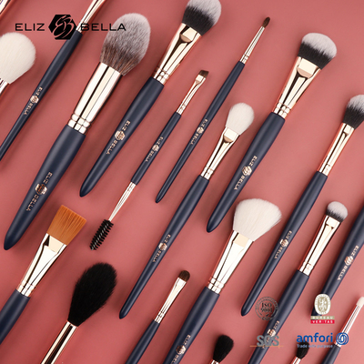 Grosir 24pcs kayu pegangan sikat make-up set merek Anda sendiri sikat kosmetik set
