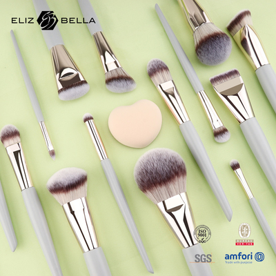 Set Sikat Makeup Mini Travel 5PCS Sikat Kosmetik Vegan & Cruelty-Free untuk Wajah & Mata