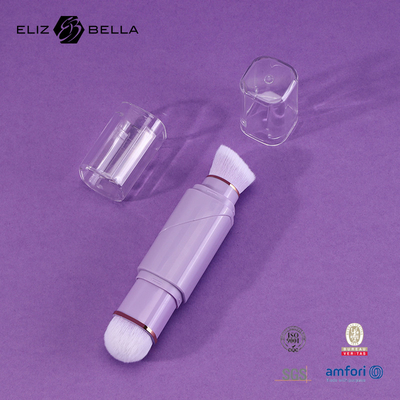 2 in 1 Desain Sikat Retractable Lembut awet Dibuat Bertanggung Jawab 100% Vegan Nylon Hair Makeup Brushes untuk Salon/Rumah/Hadiah