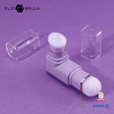 2 in 1 Desain Sikat Retractable Lembut awet Dibuat Bertanggung Jawab 100% Vegan Nylon Hair Makeup Brushes untuk Salon/Rumah/Hadiah