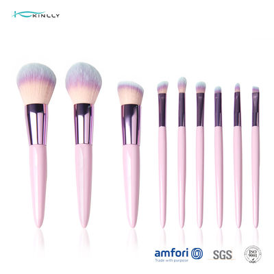 BSCI 9pcs OEM Pink Makeup Brush Set Untuk Concealer