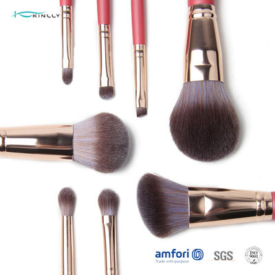 8 pcs Aluminium Ferrule Rose Gold Makeup Brush Set