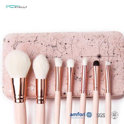 OEM Pink 7PCS Makeup Brush Gift Set Dengan Kotak Timah