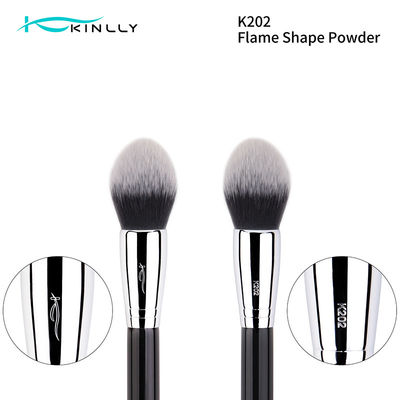Bedak Makeup Brush keduanya dua warna rambut Copper Ferrule Wooden Handle · Face Brushes K202