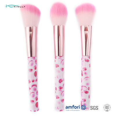 Pink Nylon Hair Plastic Travel Cosmetic Brush Set 6pcs dengan Aluminium Ferrule