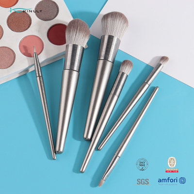 Logo Kustom Vegan 6pcs Makeup Brush Gift Set Dengan Tempat Kosmetik