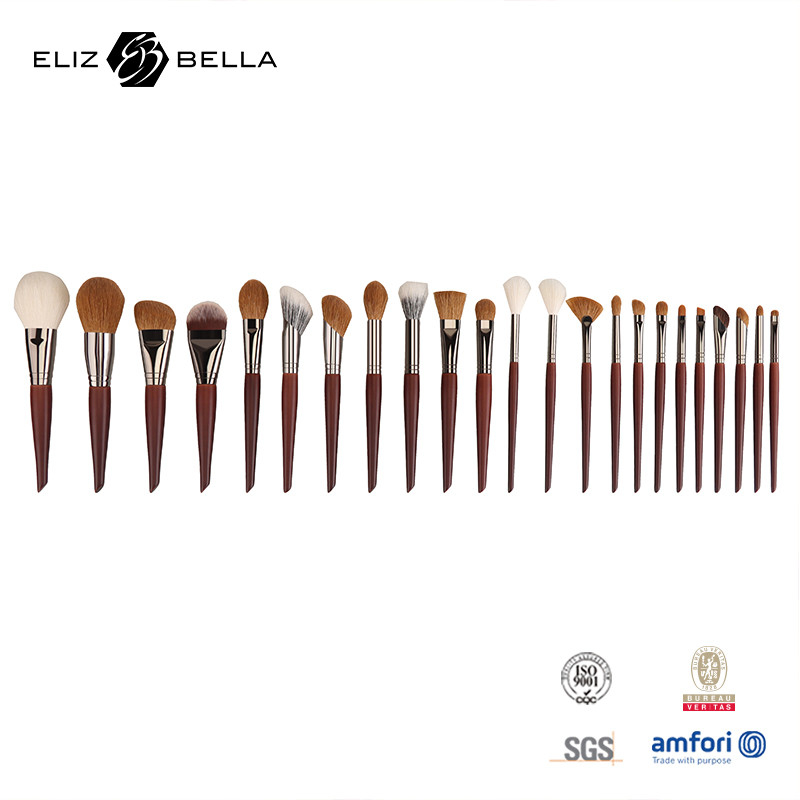 Professional Quality Makeup Brush Set Dengan Genggam Kayu, Brush Kosmetik Mewah, Pemesanan OEM Selamat Datang