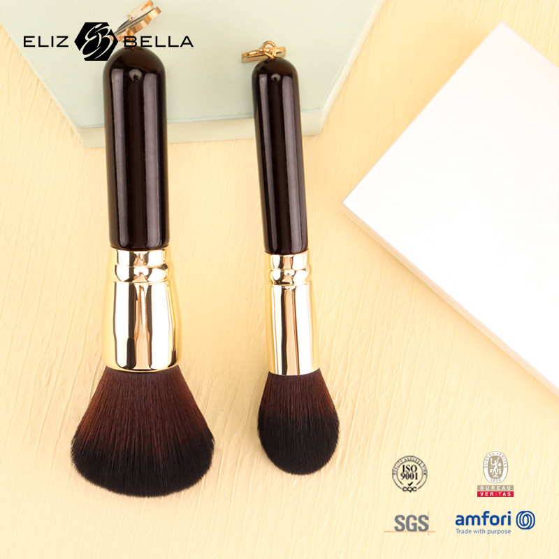 5pcs customizable travel make-up brush set kayu pegangan aluminium ferrule dan 100% rambut sintetis