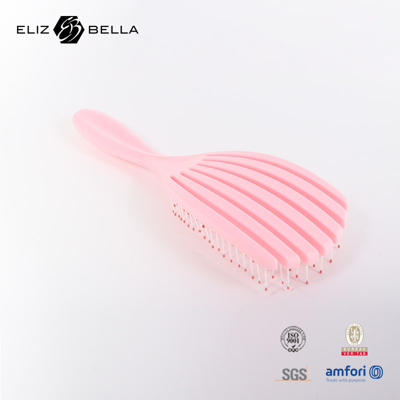 Custom Wet And Dry Curved Vent Spiral Hair Brush Comb Circle Massage Square Paddle Detangle Hair Brush Untuk Rambut Keriting