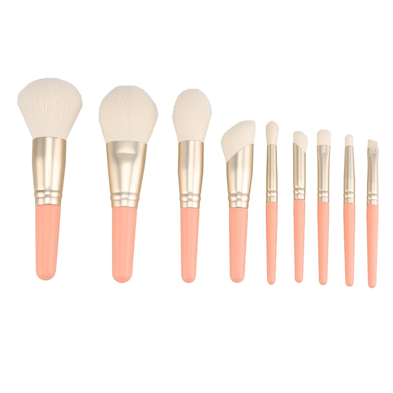 Aluminium Ferrule Private Logo Makeup Brush Kit Rambut sintetis untuk seniman make up profesional