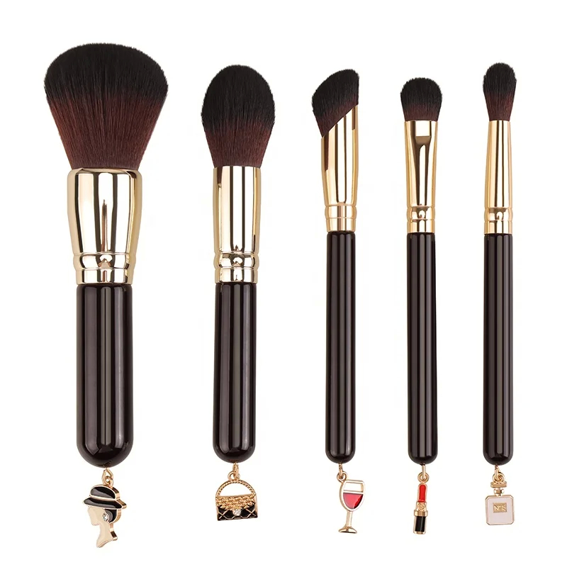 Set sikat make-up kosmetik yang disesuaikan Angular Blush, Flat Brush, Smudge Brush, Fan Brush Style