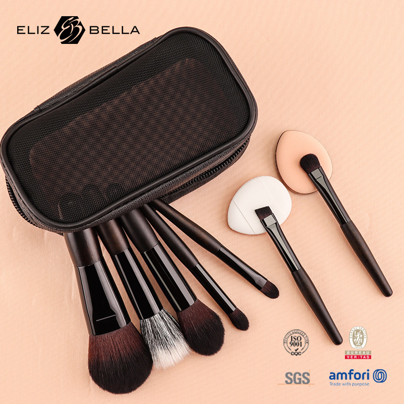 Fasional Makeup Brush Kit tambahan sempurna untuk koleksi Anda, Set sikat kecil dengan tas kosmetik ritsleting