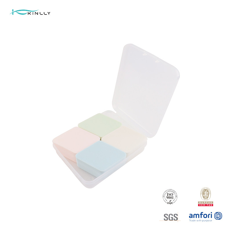 OEM Kosmetik Kecantikan Makeup Sponge Warna-warni Non Lateks Microfiber 4PCS