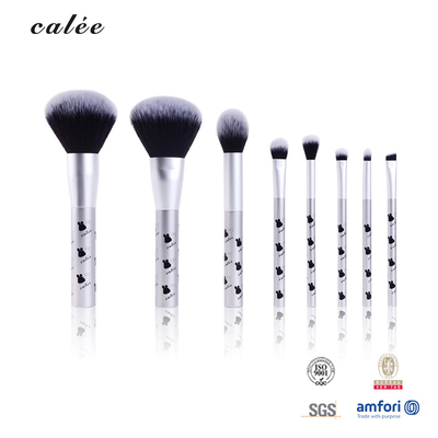 Kuas Rias Kosmetik ODM Set Label Pribadi 8 pcs Mata Wajah Pegangan Logam Rambut Sintetis Lembut Padat