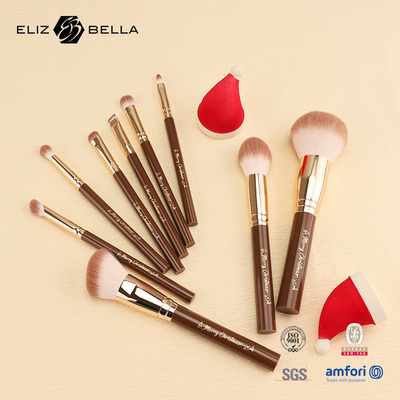 Set Sikat Makeup Perjalanan Digunakan Dengan Blusher, Concealer, Pensil alis, Eyeliner, Pemesanan OEM / ODM Selamat datang