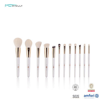 Custom Nylon Hair 12pcs Travel Brushes Set Gagang Kayu Alami